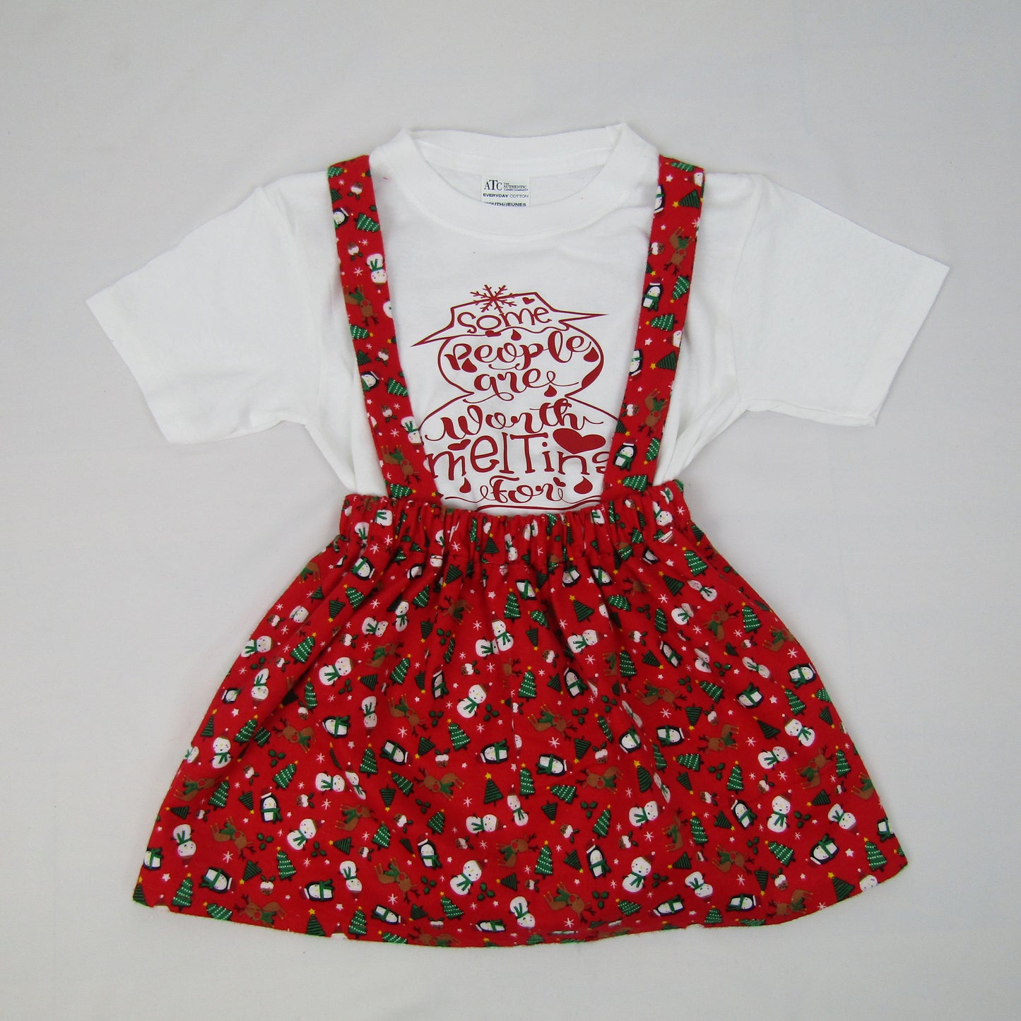 Children's Skirt Set/Children's Winter Print Flannel Skirt Set/