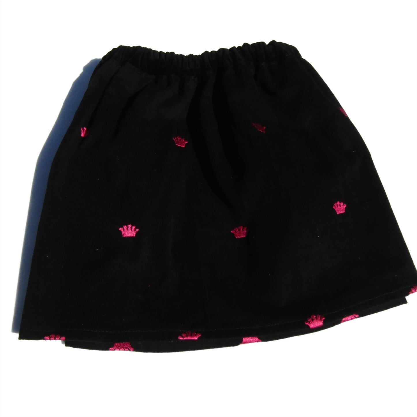 Corduroy Crown Skirt/Corduroy Princes Skirt/Embroidered Pink Crown Skirt