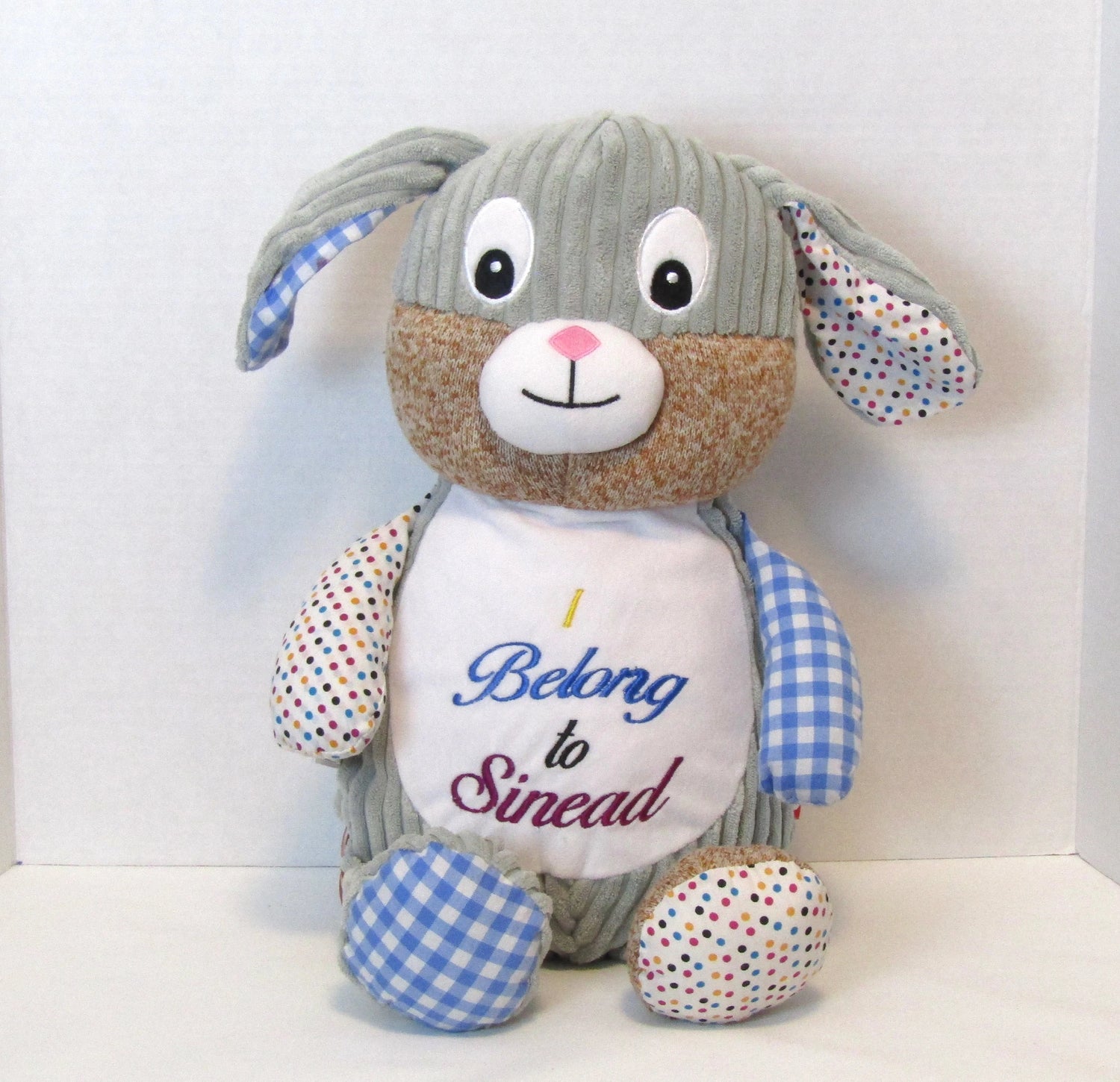 Embroidered Bunny. Personalize yours with you child's name or birth announcement