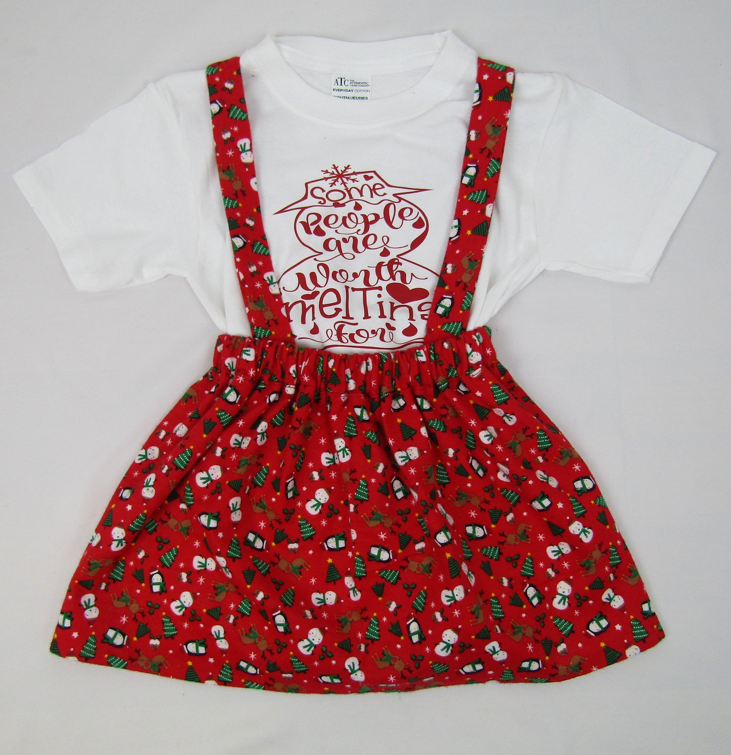 Children's Skirt Set/Children's Winter Print Flannel Skirt Set/