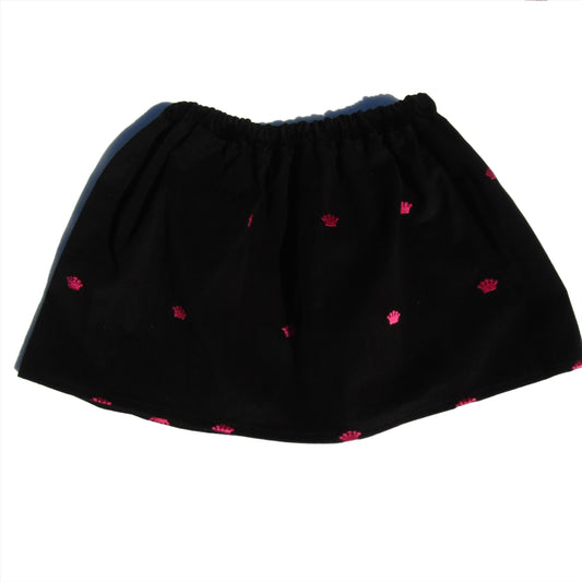 Corduroy Crown Skirt/Corduroy Princes Skirt/Embroidered Pink Crown Skirt