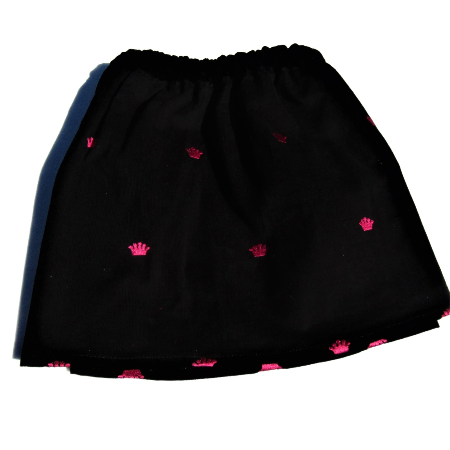 Corduroy Crown Skirt/Corduroy Princes Skirt/Embroidered Pink Crown Skirt