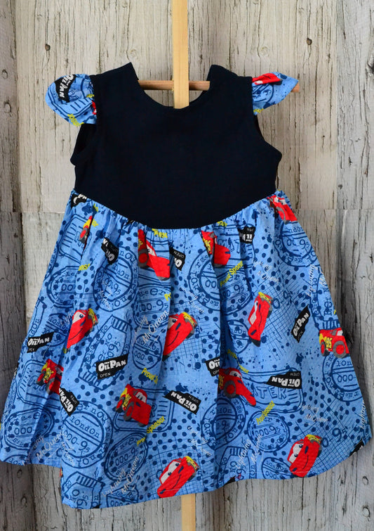 Kids Dresses/Mix Fabric Dress/Winnie The Pooh Dress/Cars Dress/Minnie Mouse Dress